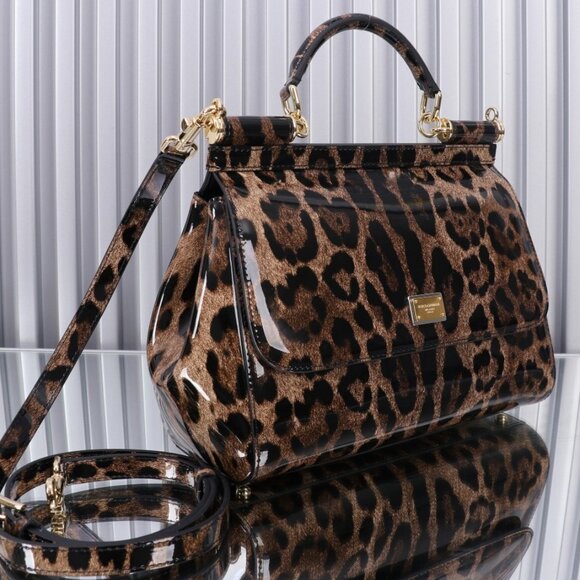 Dolce & Gabbana Leopard-Print Flap Shoulder Tote Bag - Picture 2 of 9